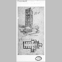 Plan et vue perspective du clocher (plume), illustration M. Th. Vido, culture.gouv.jpg
